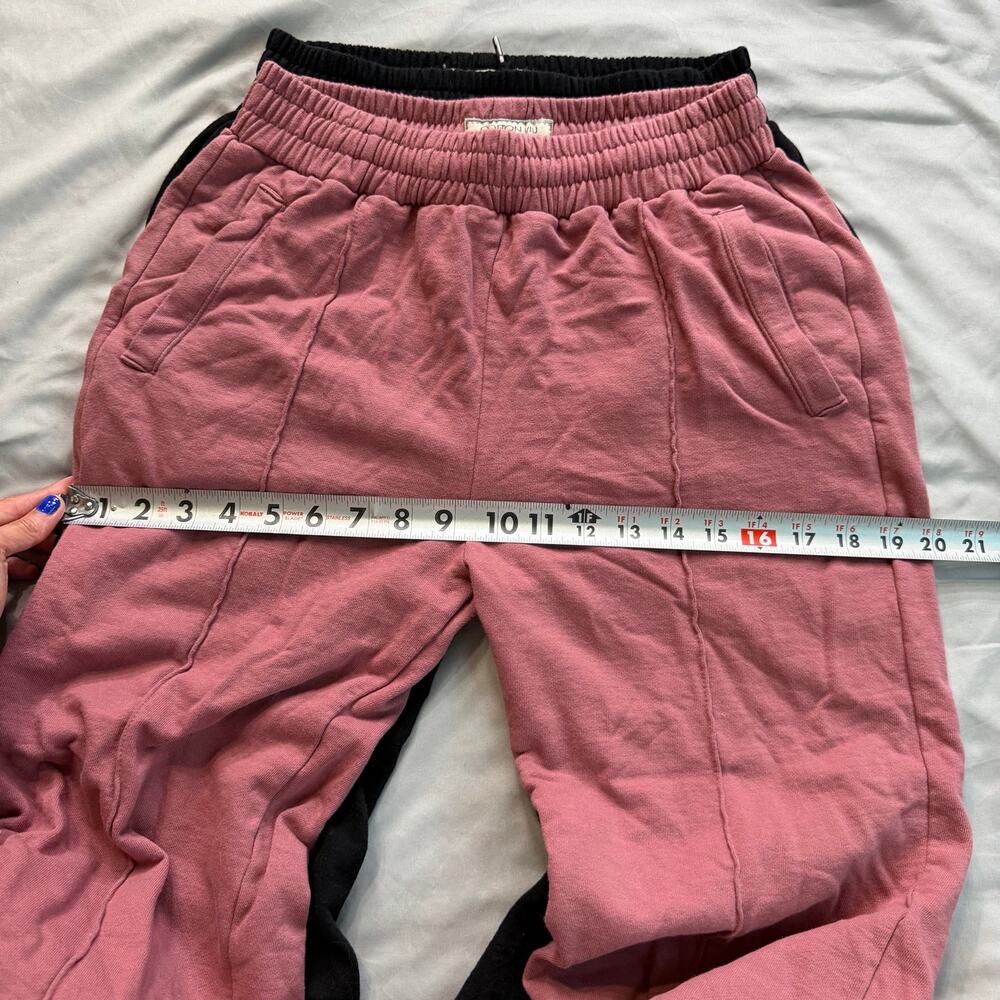 Cotton VIU Lounge Pants Set of 2 Womens Medium M Black Pink 100% Cotton Pocketed - Picture 11 of 13